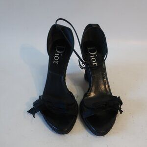Womens Christian Dior Diorlita Black Braided Wedge Platform Sandals 41 EU/US 11